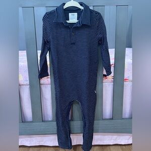 Little Sleepies Play Classic Navy Stripes Romper 2T